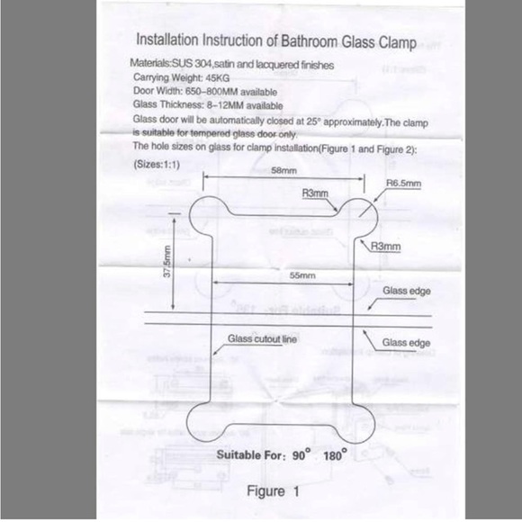 90Degree/180Degree/135Degree Stainless Steel Hinge for Frameless Glass Door - Picture 2 of 5